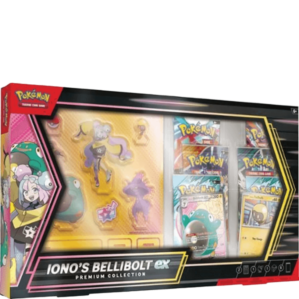 Pokémon TCG: Iono’s Bellibolt ex Premium Collection | Foil Promos, Oversized Card & 4 Booster Packs